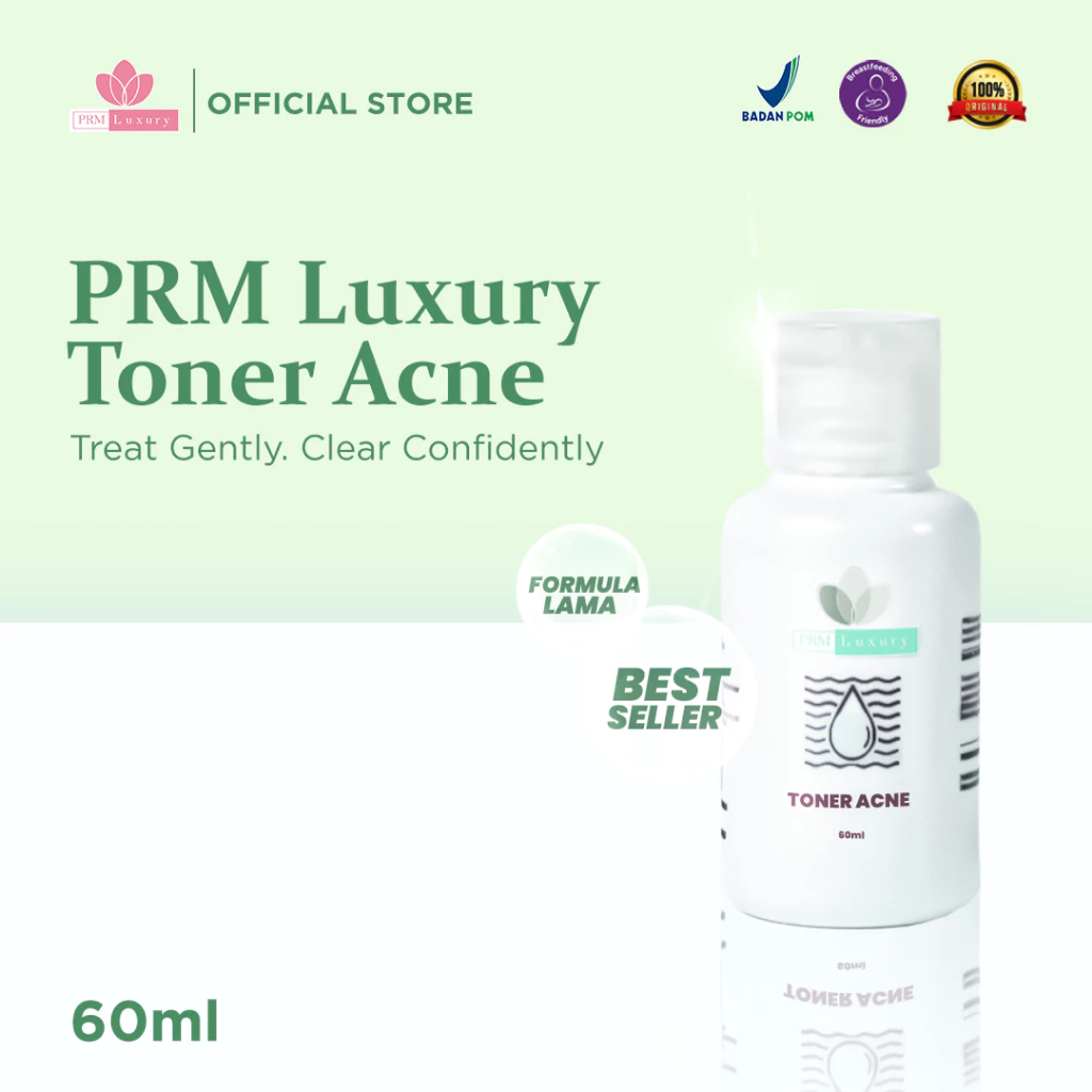 PRM LUXURY Toner Acne – Redakan Jerawat & Komedo – Toner Lembut untuk Kulit Sensitif